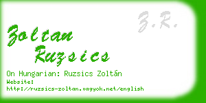 zoltan ruzsics business card
