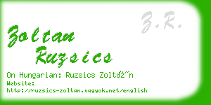 zoltan ruzsics business card